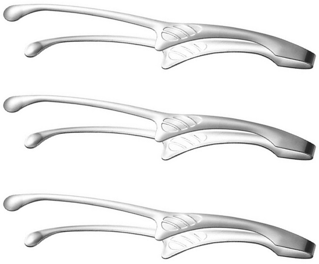 요리 핀셋 세트 1+1+1 스테인린스 주방 집게, 3개, 둥근집게