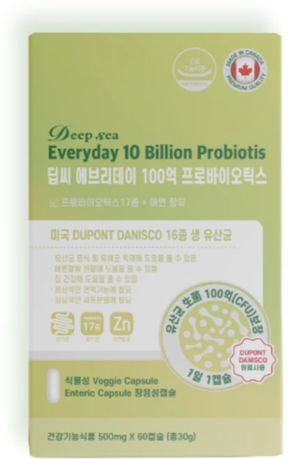 [동신헬스케어] 딥씨 에브리데이 100억 프로바이오틱스 500mg x 60캡슐 96f, 1개, 60회분 - 쿠팡