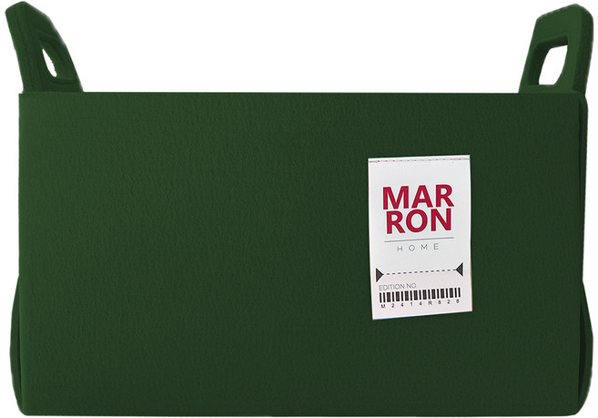 마롱즈 접이식 펠트 수납 바구니, 딥그린, 1개