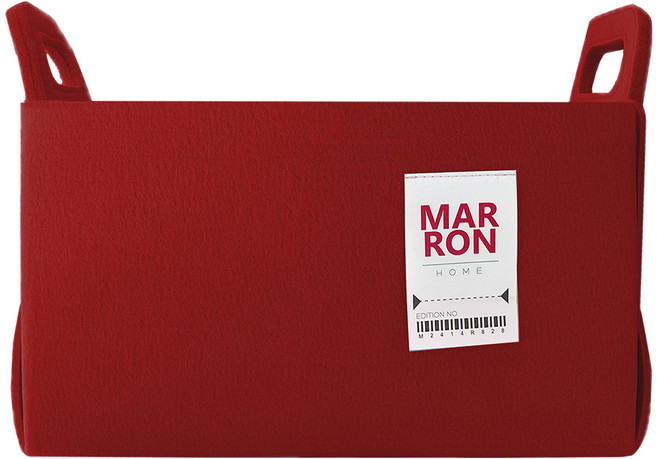 마롱즈 접이식 펠트 수납 바구니, 레드, 1개