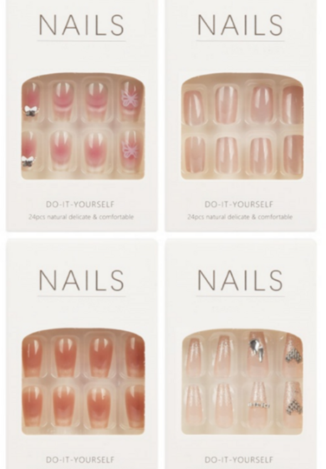 키스미스 네일팁 리유저블 네일 아트 96P 4종타입, 1개, 혼합색상 력셔니 시리즈