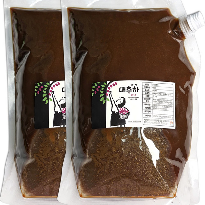 걸쭉한 대용량 수제 대추차 전통차 건강차 허밍테이블 코자대추차 경산대추, 2개, 1개입, 2L