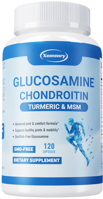 위한 프리미엄 글루코사민 캡슐 관절 통증 완화와 연골 재생을 콘드로이틴+우슬추출물+MSM 복합 성분 갑각류 알레르기 없는 쉘프리프리 포뮬러 무첨가제, 1개, 60정