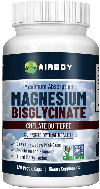 마그네슘 비스글리시네이트 고함량 캡슐 체내 흡수율 우수 근육 이완 지원 수면 질 개선 스트레스 완화 100% 식물성 캡슐, 1개, 60정 - 쿠팡