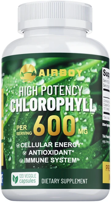 클로로필고함량 비건 캡슐 천연 엽록소 체내 정화 디톡스 지원 항산화 효과 피부 건강 100% 식물성 캡슐, 1개, 60정 - 쿠팡