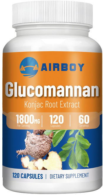 글루코만난 고함량 캡슐 콘야크 뿌리 추출물 포만감 지속 다이어트 지원 식이섬유 보충 장 건강 개선 GMP 인증, 1개, 60정