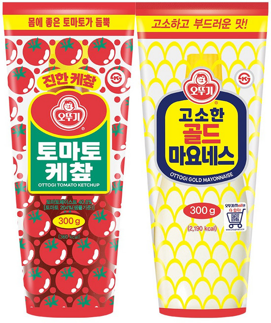 오뚜기 고소한골드 마요네즈+토마토 케챂 각1개씩 세트(2개x300g), 300g, 1세트