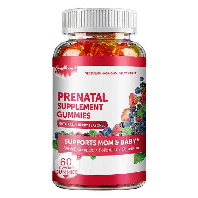 임산부 영양제 구미 태아 뇌척추 발달 지원 엽산 고함량 비타민 B12 저칼로리 유기농 재료 옥수수 시럽 무첨가 산모 건강 씹는 임신 영양제, 1개, 60정 - 쿠팡