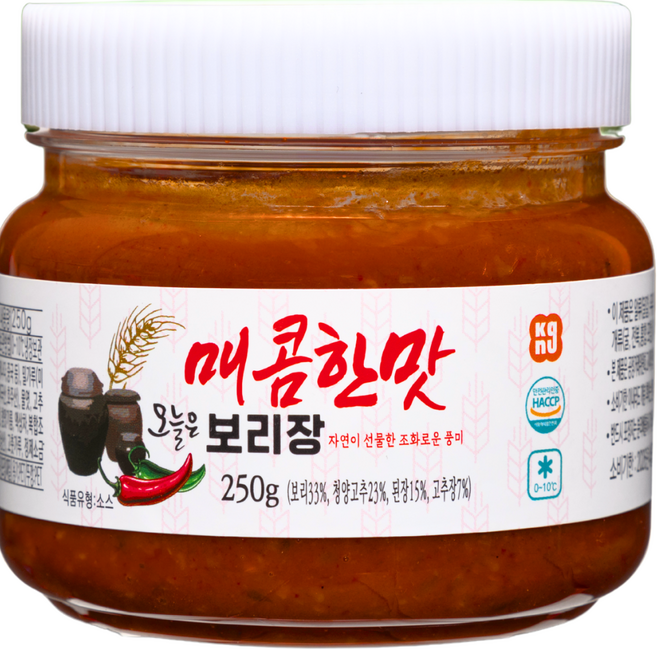 강푸드 명인 오늘은 보리장 매콤한맛 250g x 4 국산보리 명인 만능 땡초 맛된장, 4개