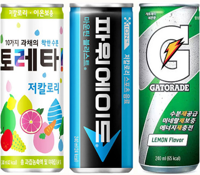 마셔몰 토레타+파워에이드+게토레이 240ml 각10캔씩 총30캔