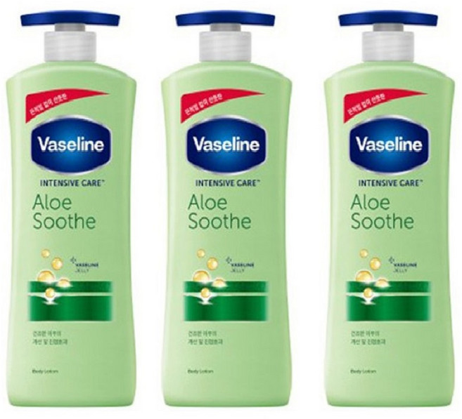 바세린 인텐시브 케어 알로에 수드 로션, 600ml, 3개