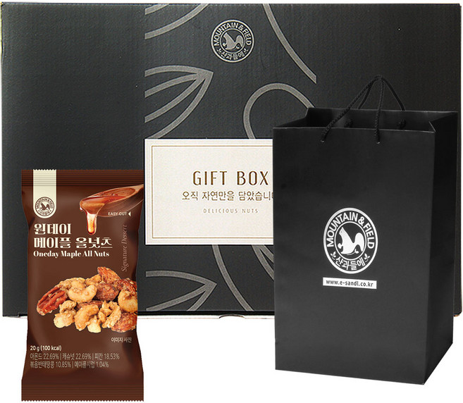 산과들에 원데이메이플올넛츠 50입 + 쇼핑백 선물세트, 50개