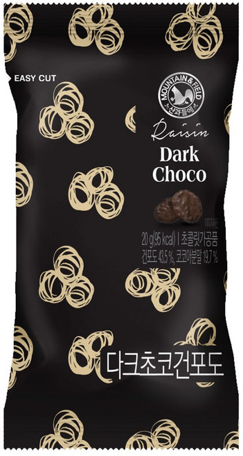 산과들에 다크 초콜릿 건포도 20g 초코볼 20봉, [산과들에] 다크초콜릿 건포도 20g, 20개, 20개, 상세 설명 참조