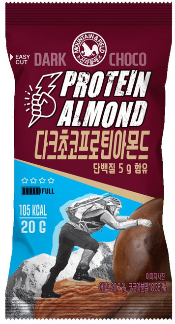 산과들에 다크 초콜릿 프로틴 단백질 아몬드 20g 초코볼, 20개