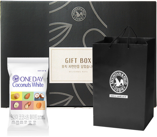 산과들에 원데이코코너츠화이트 50입 + 쇼핑백 하루견과류 선물세트, 50개