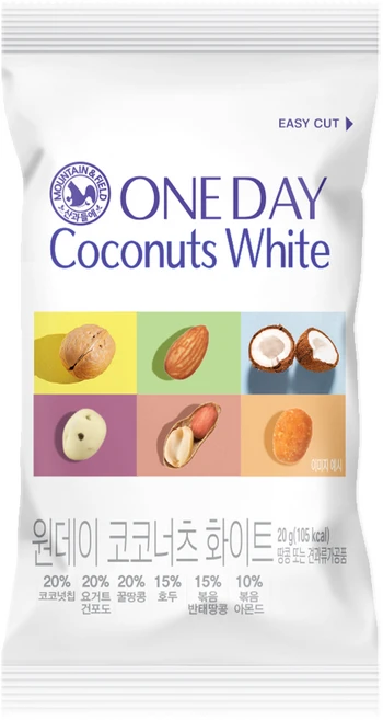 산과들에 원데이 코코너츠 화이트 30봉 / 코코넛 하루견과, 20g, 30개 - 쿠팡