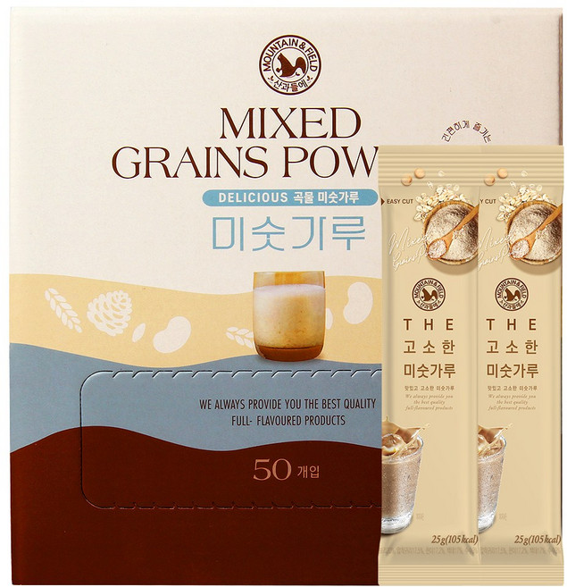 산과들에 더 고소한 미숫가루 스틱 50입 세트, 25g(50개입), 1박스