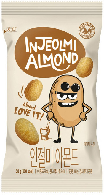 산과들에 인절미 아몬드 견과류 20g 20봉, 20개