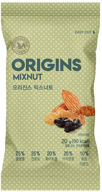 산과들에 오리진스믹스너트 하루견과 50봉, 50개, 20g