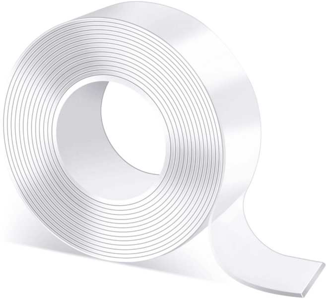 리빙셀 아이파워 클린 겔 초강력 다용도 실리콘 양면테이프 투명겔/블랙겔 1m 3m, 1개, 투명