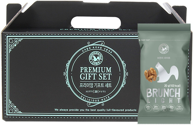 산과들에 브런치라이트 20입 선물세트 x 2개 하루견과류 선물세트, 20g, 40개