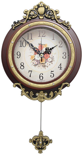 케이엠데코 국산 인테리어 무소음 엔틱 벽시계 KM-302P, 단품