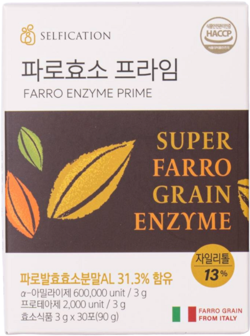 다이어트 소화효소 이탈리아 엠머밀 파로효소 프라임, 90g, 6개