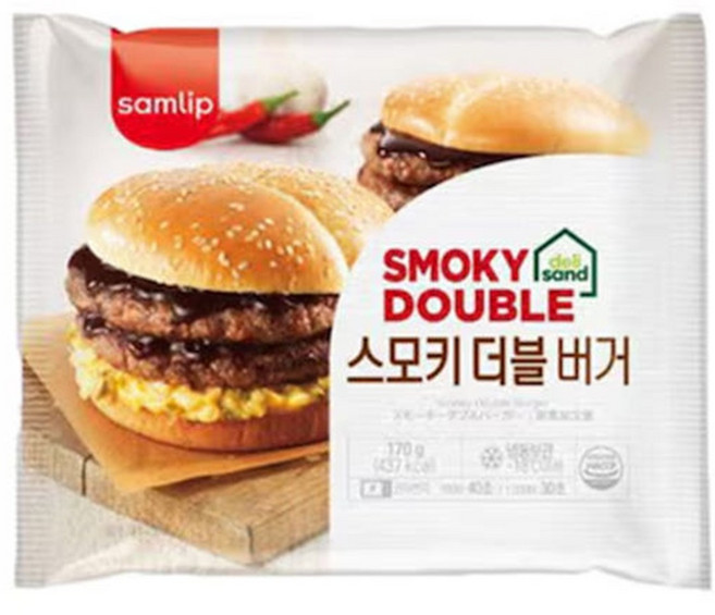 삼립 스모키더블버거 냉동 햄버거 + 은나노or친환경아이스팩, 170g, 10개