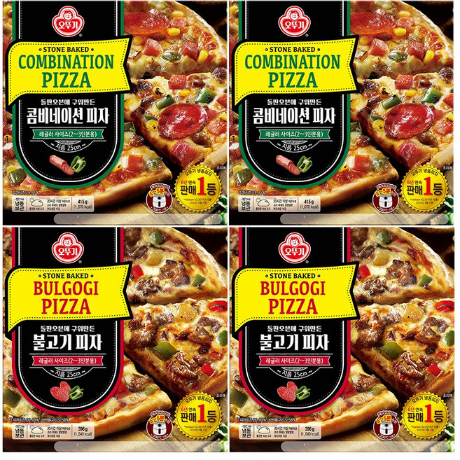 오뚜기 콤비네이션 피자 415g 2개+불고기피자 396g 2개, 1세트
