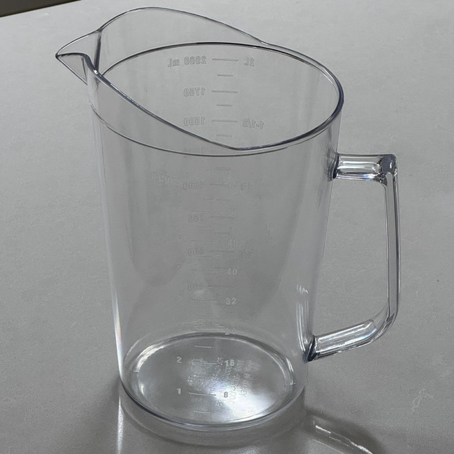 블루비 PC 계량컵 업소용 가벼운 계량컵 플라스틱 비커 2000ml, 1개