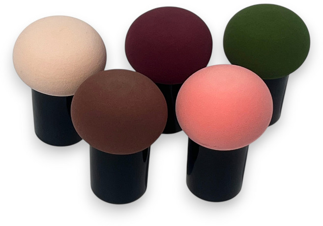 어베일텐비 버섯머리퍼프 손잡이 케이스, 5개, 블랙