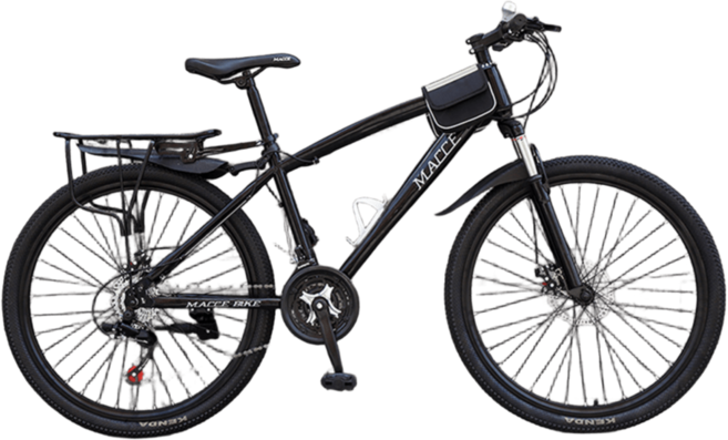 J2K 오프로드 산악 자전거 성인 남성 여성 공용 MTB 입문용, 블랙 26인치 21단, 1개, 130cm