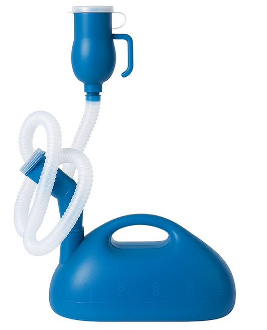니토르 이동식 남자 소변통 호스포함, 1세트, 블루