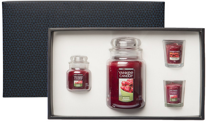 양키캔들 시그니처 향초 선물세트 (라지자 + 스몰자 + 보티브), 01 블랙 체리, 1개