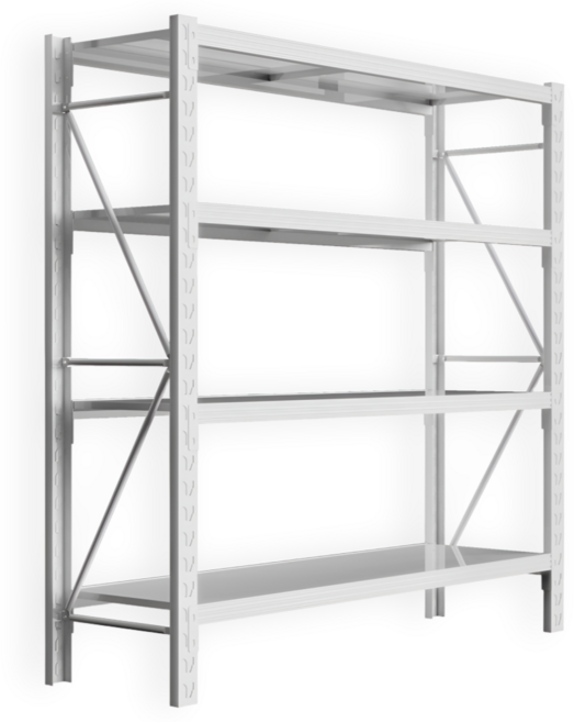 유니랙 중량랙 조립식 무볼트 철제선반 단당200kg, 4단, 화이트