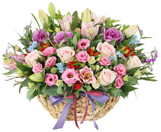 (오늘도착) 어버이날 꽃바구니 부모님선물 핑크 장미 수국 생화 어버이날선물 효도선물 부모님꽃선물 당일꽃배달 [ST-A2068], 1개