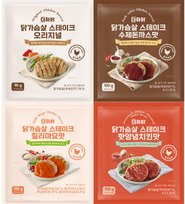 [런칭특가]더하닭 닭가슴살 스테이크 4종 혼합 24팩, 100g, 1개