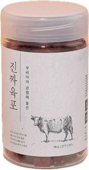 진짜육포 강아지 간식 져키 180g, 소고기, 3개