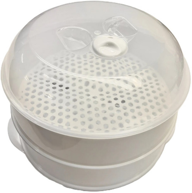 르쿠르쿠 전자레인지 만능 찜기, 1개, 2단 21.5cm