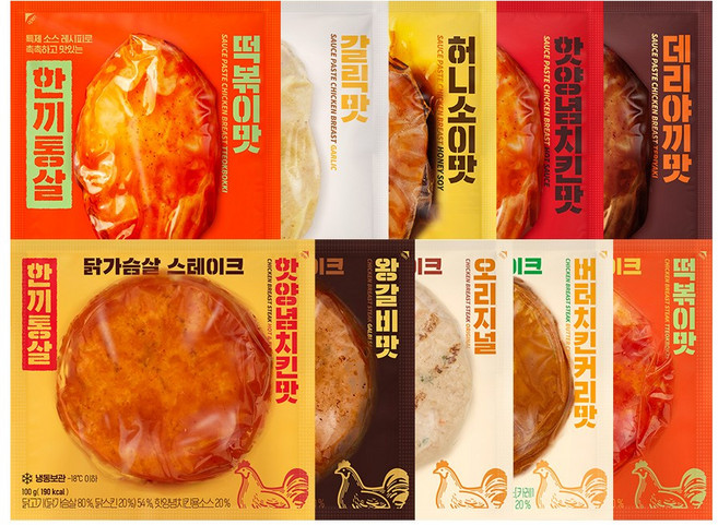 한끼통살 촉촉 10팩 세트 (소스통살5 + 스테이크5), 1개