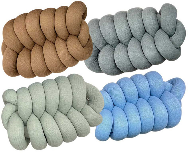 마리아즈시크릿 꽈배기 트위스트 쿠션 방석 매듭 쿠션, 그레이