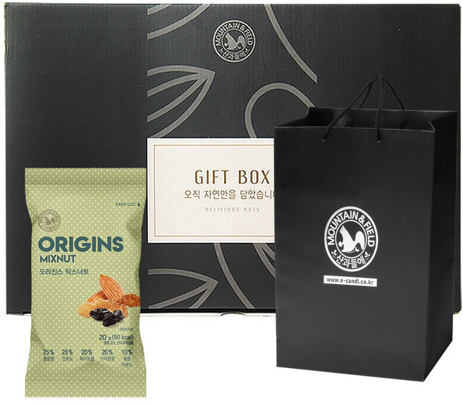 산과들에 오리진스믹스너트 50입 + 쇼핑백 하루견과류 설 명절 선물세트, 50개