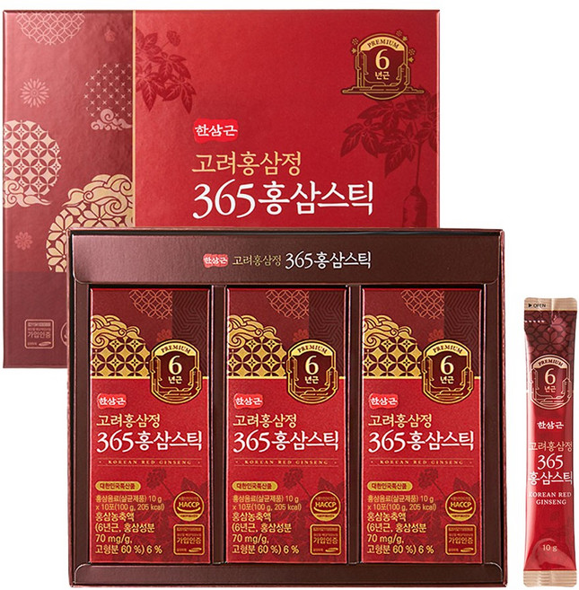 한삼근 고려홍삼정 365홍삼스틱 30포, 10g, 1개, 30회분