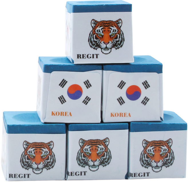 코리아타이거 당구 초크 12개입 세트 / 당구장비품 당구재료 (당구 초크), 화이트 (비닐코팅), 1세트