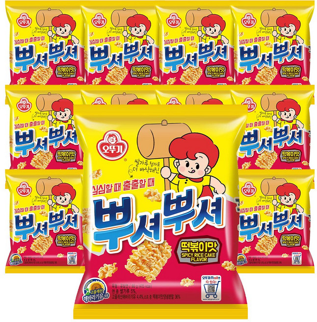 오뚜기 뿌셔뿌셔 떡볶이맛, 90g, 12개