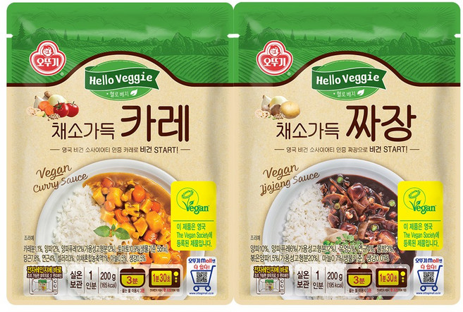 오뚜기 헬로베지 채소가득 카레 4개+짜장 4개, 1개