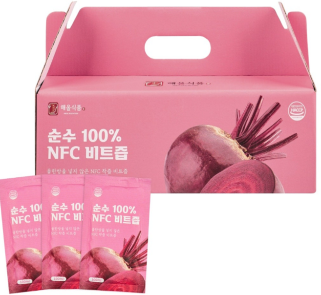 물 한방울 없이 착즙한 국내산 해올 레드 비트즙, 120개, 100ml