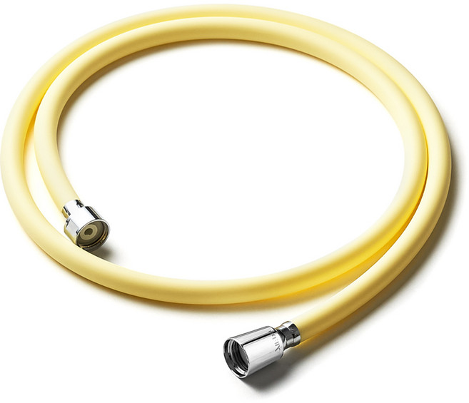 올바 의료용 실리콘 샤워호스 2m, 크리미레몬, 200cm