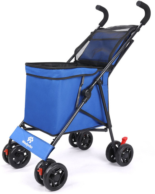 애견차 유모차 접이식, 파란색, 1개