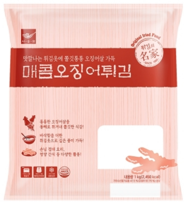 사옹원 사옹원 매콤오징어튀김 1kg 에어프라이어 오븐 전자레인지 추천 술안주, 3개